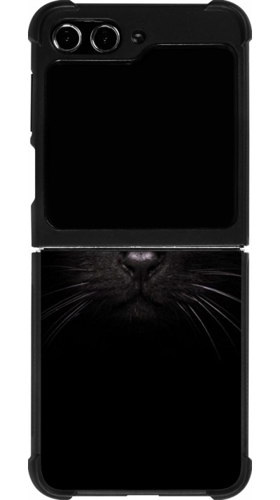 Coque Samsung Galaxy Z Flip5 - Silicone rigide noir Cat eyes