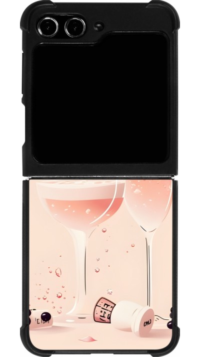 Samsung Galaxy Z Flip5 Case Hülle - Silikon schwarz Champagne Pouring Pink