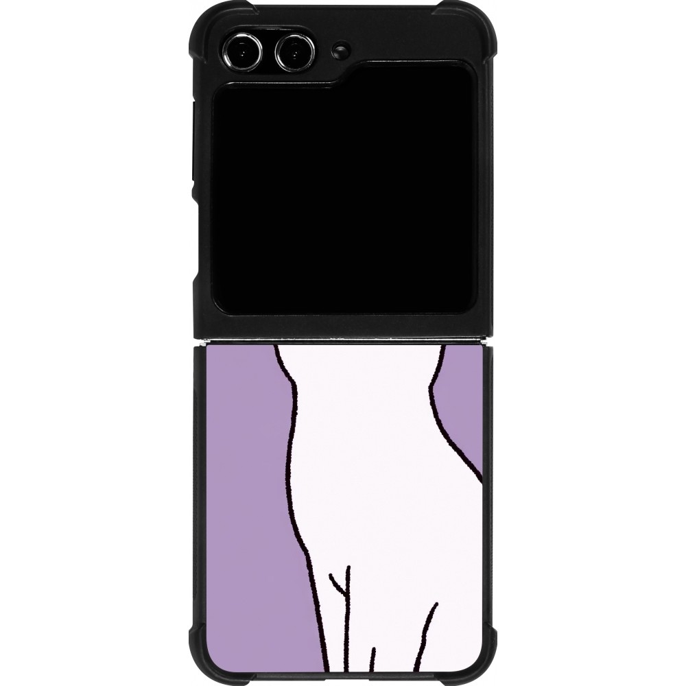 Samsung Galaxy Z Flip5 Case Hülle - Silikon schwarz Chat auf lila Hintergrund
