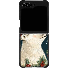 Coque Samsung Galaxy Z Flip5 - Silicone rigide noir Christmas 25 Bear