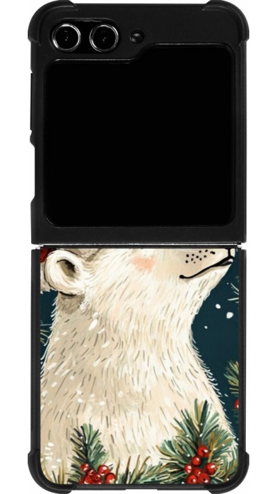 Coque Samsung Galaxy Z Flip5 - Silicone rigide noir Christmas 25 Bear