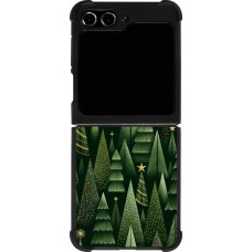 Coque Samsung Galaxy Z Flip5 - Silicone rigide noir Christmas 25 Pattern Xmas Tree