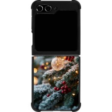 Coque Samsung Galaxy Z Flip5 - Silicone rigide noir Christmas 25 Xmas Decorated Tree