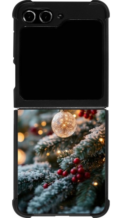 Coque Samsung Galaxy Z Flip5 - Silicone rigide noir Christmas 25 Xmas Decorated Tree