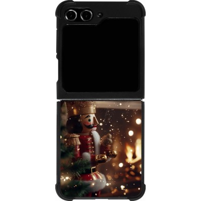 Coque Samsung Galaxy Z Flip5 - Silicone rigide noir Christmas 25 Xmas Nutcracker