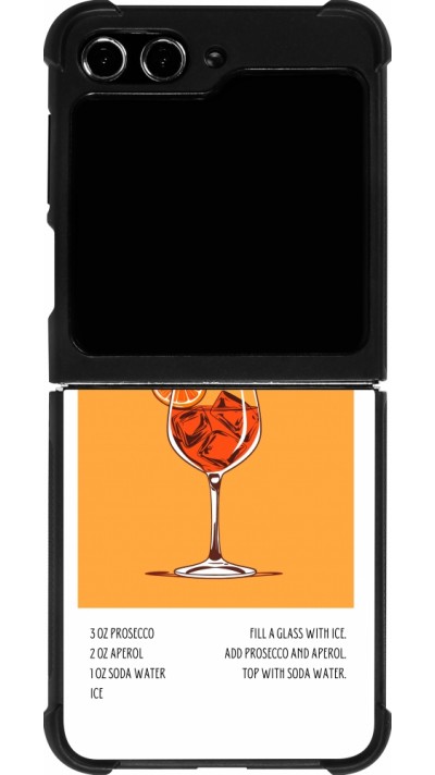 Coque Samsung Galaxy Z Flip5 - Silicone rigide noir Cocktail recette Aperol Spritz