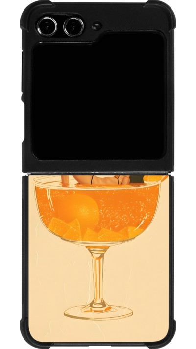 Coque Samsung Galaxy Z Flip5 - Silicone rigide noir Cocktail bain vintage