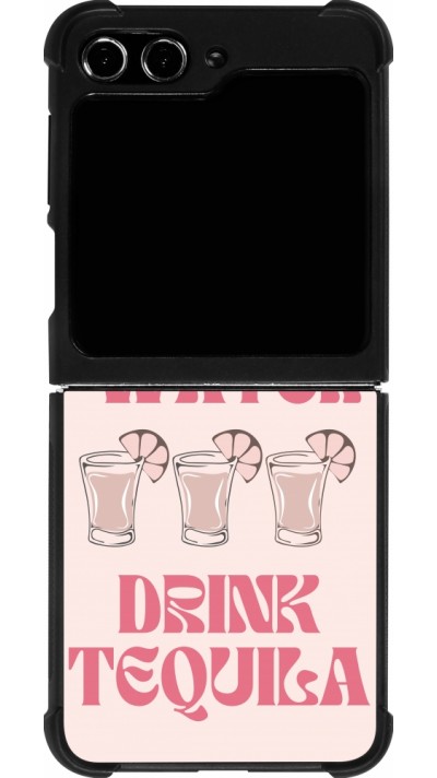 Coque Samsung Galaxy Z Flip5 - Silicone rigide noir Cocktail Save Water Drink Tequila