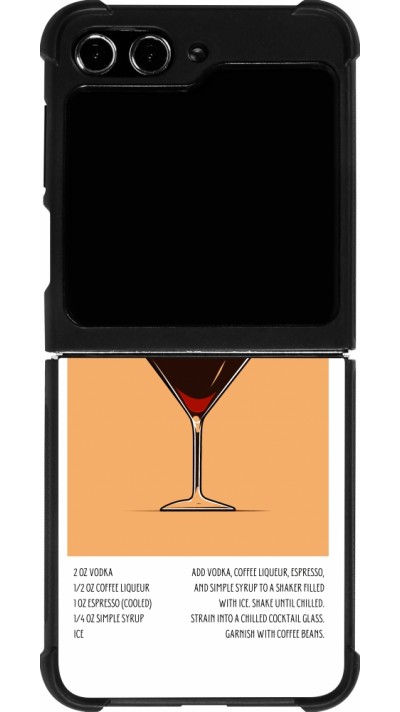 Samsung Galaxy Z Flip5 Case Hülle - Silikon schwarz Cocktail Rezept Espresso Martini