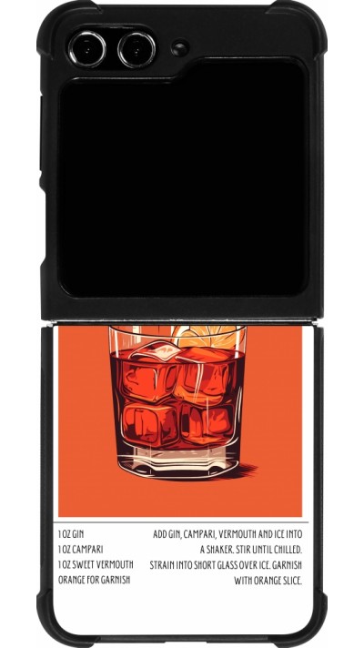 Samsung Galaxy Z Flip5 Case Hülle - Silikon schwarz Cocktail Rezept Negroni