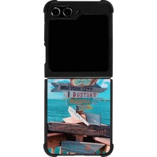 Samsung Galaxy Z Flip5 Case Hülle - Silikon schwarz Cool Cities Directions