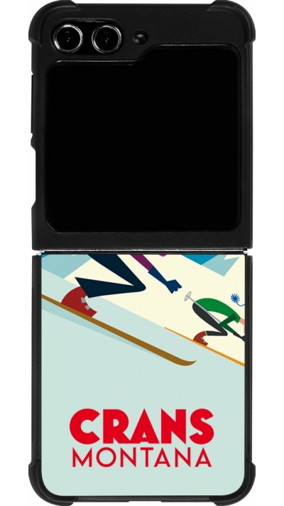Samsung Galaxy Z Flip5 Case Hülle - Silikon schwarz Crans-Montana Ski Downhill
