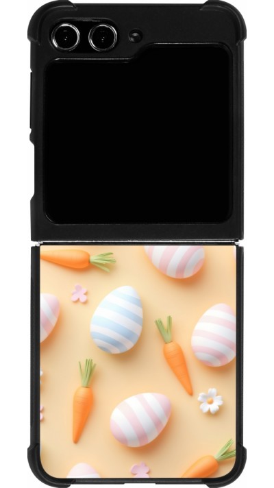 Coque Samsung Galaxy Z Flip5 - Silicone rigide noir Easter 2026 Pattern Easter