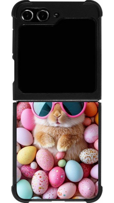 Coque Samsung Galaxy Z Flip5 - Silicone rigide noir Easter 2026 Rabbit fun