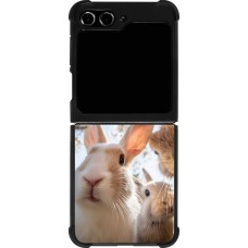 Coque Samsung Galaxy Z Flip5 - Silicone rigide noir Easter 2026 Rabbits