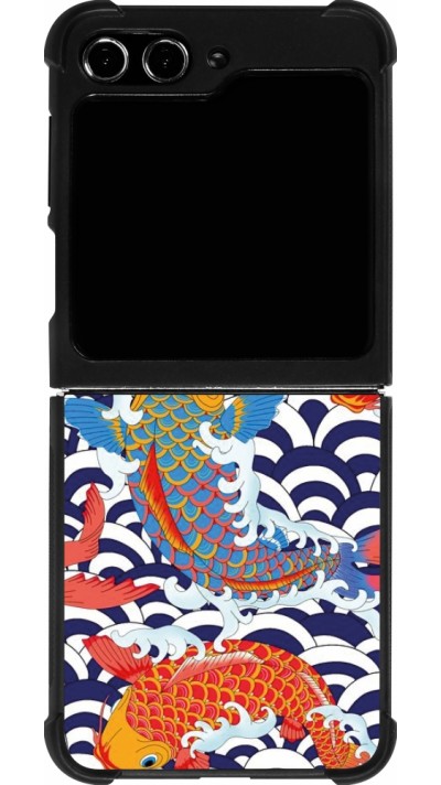 Coque Samsung Galaxy Z Flip5 - Silicone rigide noir Easter 2023 japanese fish