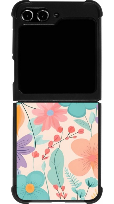 Samsung Galaxy Z Flip5 Case Hülle - Silikon schwarz Easter 2024 spring flowers