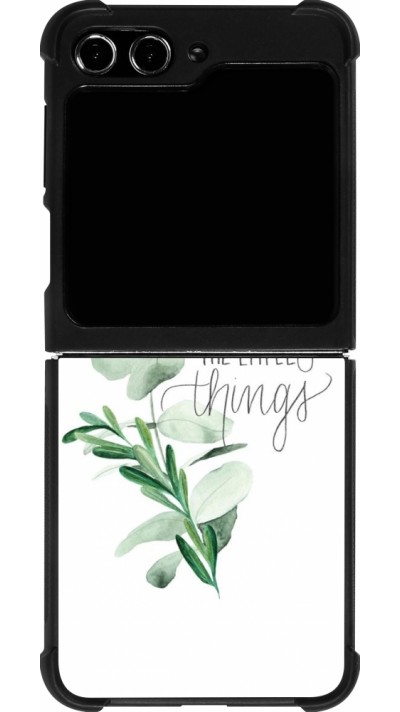 Coque Samsung Galaxy Z Flip5 - Silicone rigide noir Enjoy the little things