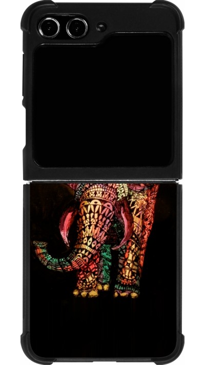 Coque Samsung Galaxy Z Flip5 - Silicone rigide noir Elephant 02