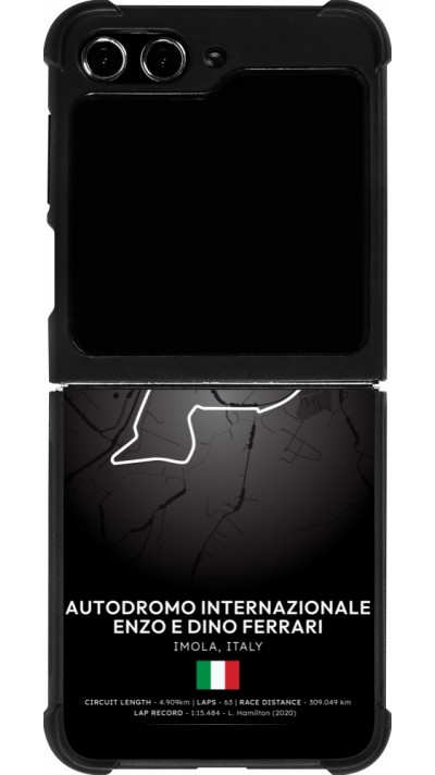 Coque Samsung Galaxy Z Flip5 - Silicone rigide noir F1 Track 2025 Emilia-Rogmana