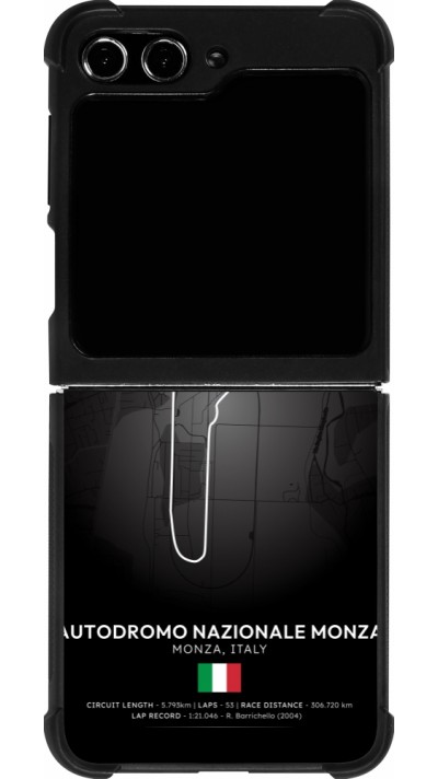 Coque Samsung Galaxy Z Flip5 - Silicone rigide noir F1 Track 2025 Italy
