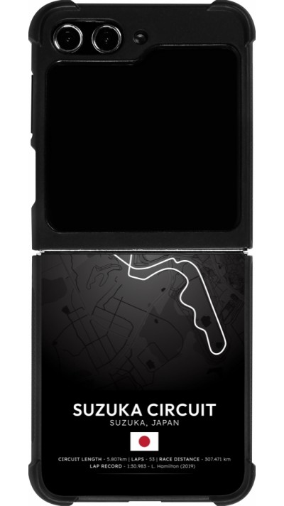 Coque Samsung Galaxy Z Flip5 - Silicone rigide noir F1 Track 2025 Japan