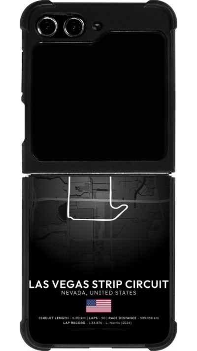 Coque Samsung Galaxy Z Flip5 - Silicone rigide noir F1 Track 2025 Las Vegas