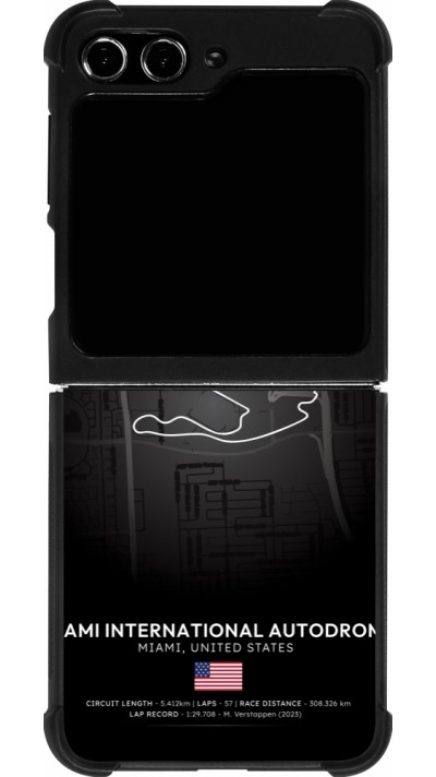 Coque Samsung Galaxy Z Flip5 - Silicone rigide noir F1 Track 2025 Miami