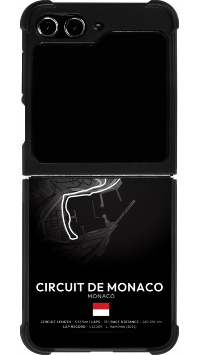 Coque Samsung Galaxy Z Flip5 - Silicone rigide noir F1 Track 2025 Monaco
