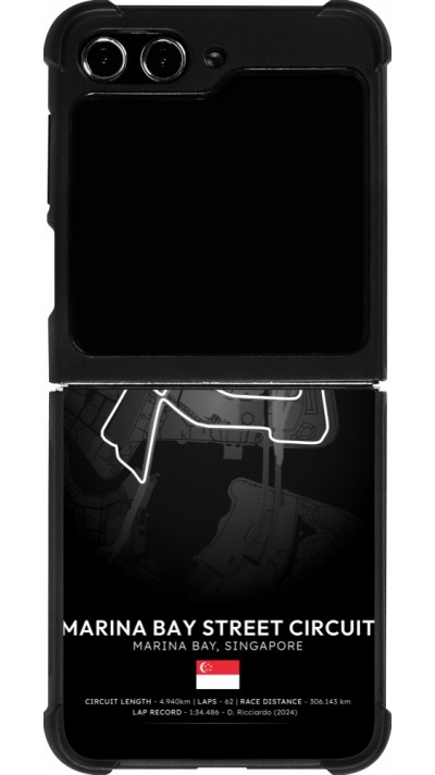 Coque Samsung Galaxy Z Flip5 - Silicone rigide noir F1 Track 2025 Singapore
