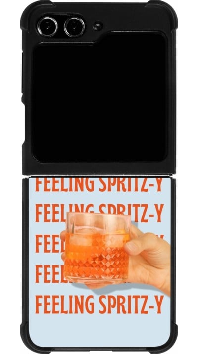 Coque Samsung Galaxy Z Flip5 - Silicone rigide noir Feeling Spritz-y