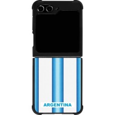 Coque Samsung Galaxy Z Flip5 - Silicone rigide noir Maillot de football Argentine 2026 personnalisable