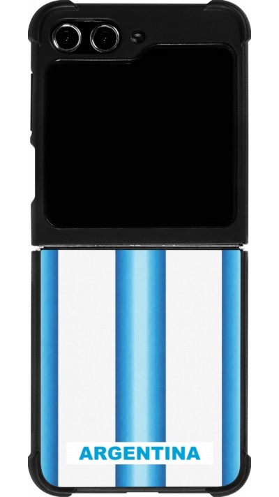 Coque Samsung Galaxy Z Flip5 - Silicone rigide noir Maillot de football Argentine 2026 personnalisable