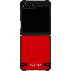 Coque Samsung Galaxy Z Flip5 - Silicone rigide noir Maillot de football Autriche 2026 personnalisable