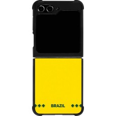 Coque Samsung Galaxy Z Flip5 - Silicone rigide noir Maillot de football Bresil 2026 personnalisable