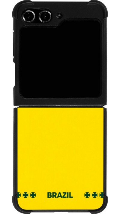 Coque Samsung Galaxy Z Flip5 - Silicone rigide noir Maillot de football Bresil 2026 personnalisable