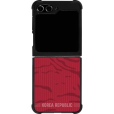 Coque Samsung Galaxy Z Flip5 - Silicone rigide noir Maillot de football Corée du Sud 2026 personnalisable