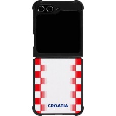 Coque Samsung Galaxy Z Flip5 - Silicone rigide noir Maillot de football Croatie 2026 personnalisable