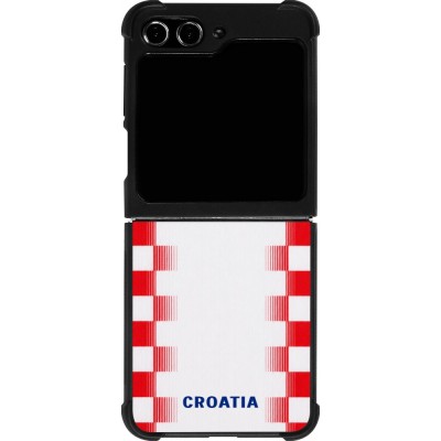 Coque Samsung Galaxy Z Flip5 - Silicone rigide noir Maillot de football Croatie 2026 personnalisable