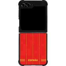 Coque Samsung Galaxy Z Flip5 - Silicone rigide noir Maillot de football Espagne 2026 personnalisable