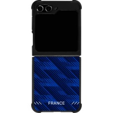 Coque Samsung Galaxy Z Flip5 - Silicone rigide noir Maillot de football France 2026 personnalisable