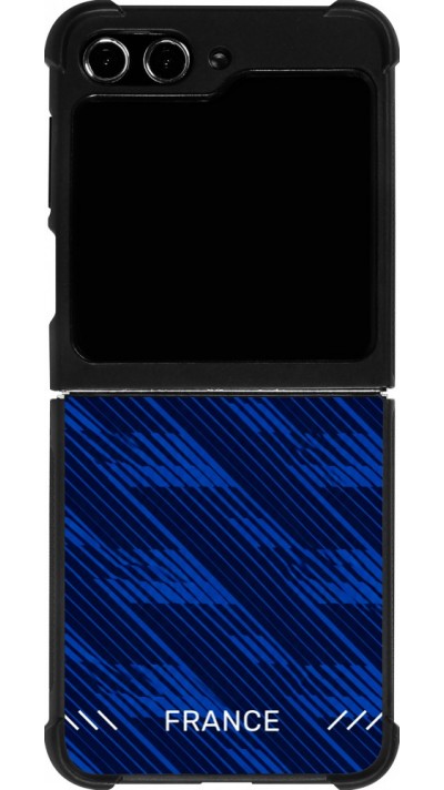 Coque Samsung Galaxy Z Flip5 - Silicone rigide noir Maillot de football France 2026 personnalisable