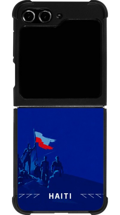 Coque Samsung Galaxy Z Flip5 - Silicone rigide noir Maillot de football Haiti 2026 personnalisable