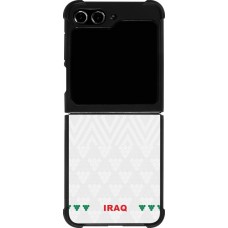 Coque Samsung Galaxy Z Flip5 - Silicone rigide noir Maillot de football Irak 2026 personnalisable