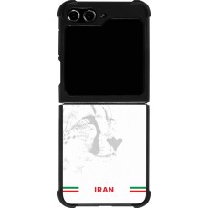 Coque Samsung Galaxy Z Flip5 - Silicone rigide noir Maillot de football Iran 2026 personnalisable