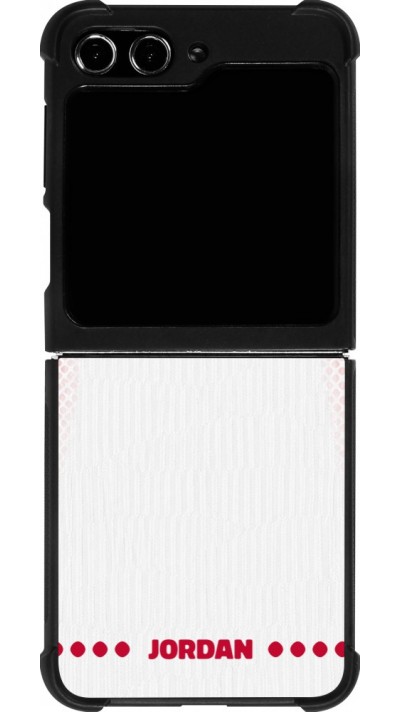 Coque Samsung Galaxy Z Flip5 - Silicone rigide noir Maillot de football Jordanie 2026 personnalisable
