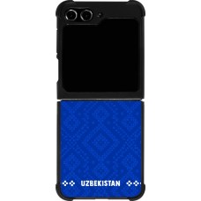 Coque Samsung Galaxy Z Flip5 - Silicone rigide noir Maillot de football Ouzbékistan 2026 personnalisable
