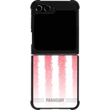 Coque Samsung Galaxy Z Flip5 - Silicone rigide noir Maillot de football Paraguay 2026 personnalisable