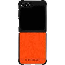 Coque Samsung Galaxy Z Flip5 - Silicone rigide noir Maillot de football Pays-Bas 2026 personnalisable