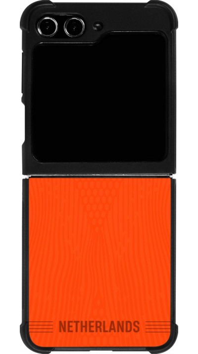 Coque Samsung Galaxy Z Flip5 - Silicone rigide noir Maillot de football Pays-Bas 2026 personnalisable